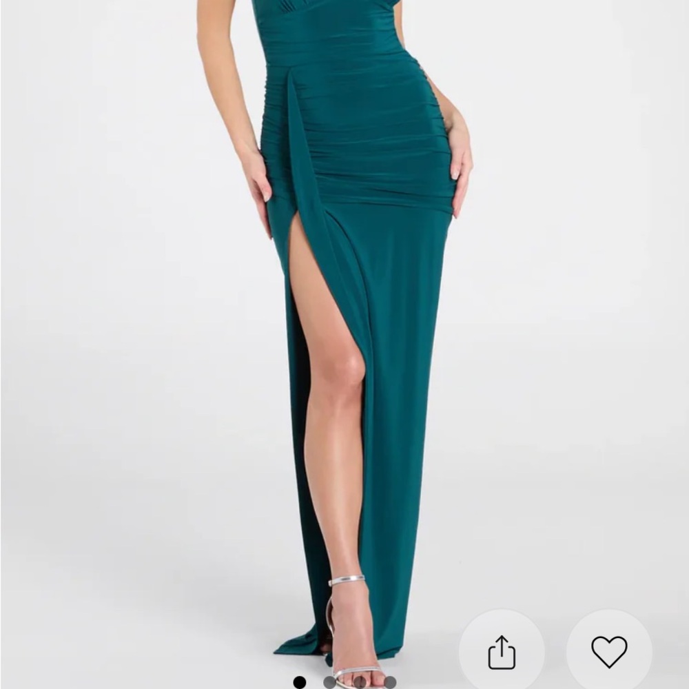 Windsor Teal Maxi Dress with Slit - Picture 6 of 6
